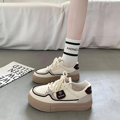 TEMU Women's Lightweight Casual Slip-on Sneakers - Breathable Synthetic Cover Upper, Cushioned Fabric Lining & Durable Rubber Sole, For Casual Attire, Ladies Sneakers Image