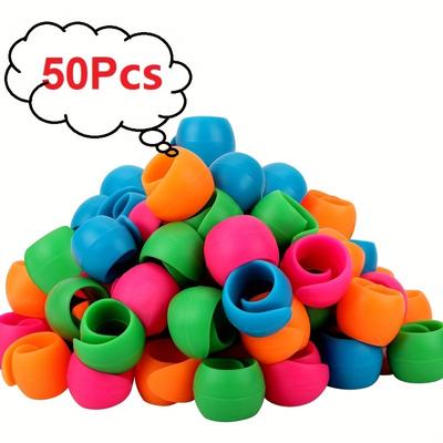 TEMU 10/15/20/25/50/100 Silicone Spool Clips, Mixed Color Thread Holder For Sewing And Embroidery - Prevents - Thread Winder Wrap Tool, Handcraft Sewing Accessories Image