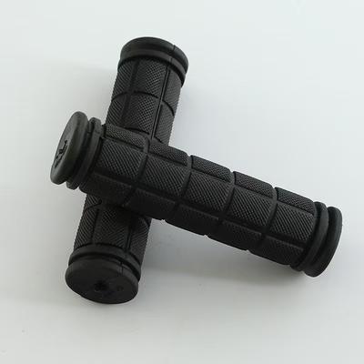 TEMU 2/4pcs Black Rubber Bicycle Grips, Universal, Fit Replacement Handlebar Grips For Scooters, Folding Bikes, Tricycle Image