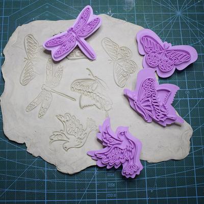 TEMU 4pcs Dragonfly, , Eagle Embossing Stamps - Diy Polymer Clay Jewelry & Ceramic Modeling Tools, Plastic, Crafting Essentials|artistic Embossing| Crafting Tools, Jewelry Making Supplies Image