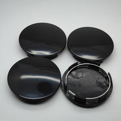 TEMU 4-piece Set Universal 68mm Wheel Center Caps For Car - Silver & Black, Abs Tire Covers, Fits Multiple Models - Vehicle Tire Emblem Trim Image