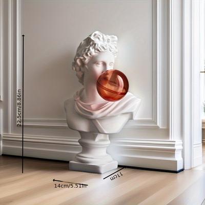 TEMU 1pc Abstract David Sculpture - Resin Art Deco Ornament With Intricate Details, Modern For Living Room, Entryway, Or Porch - Handcrafted Indoor Decoration Image
