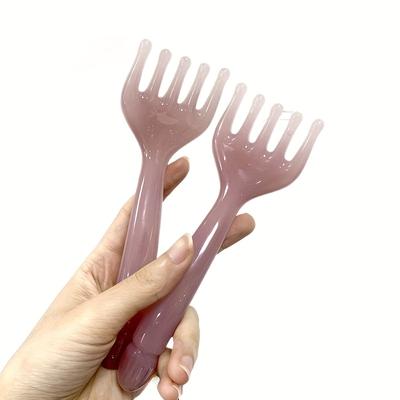 TEMU 2pcs Scalp Massager Combs For Hair, Neck & Lymphatic Relaxation - Battery-free Manual Massage Tool With Unique Curved Design For Deep Tissue Stimulation, Head Massager