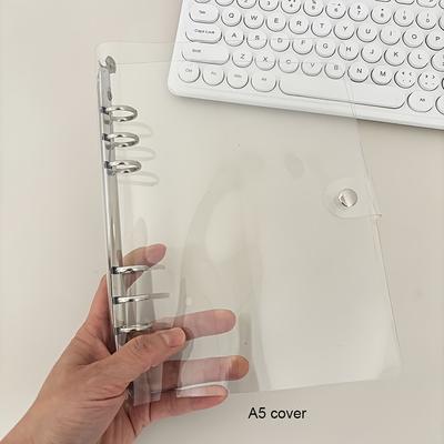 TEMU A5/a6/a7 Pvc Transparent 6-ring Binder Cover With Tabs, Refillable Ring Binder For Documents, Portable Pvc Binder For Office, School, And Home Organization Image