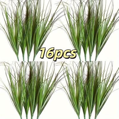 TEMU 8pcs Artificial Grass And Flower Arrangement For Easter, Office Decor, And Occasions - Plastic Material, No Container Included Image