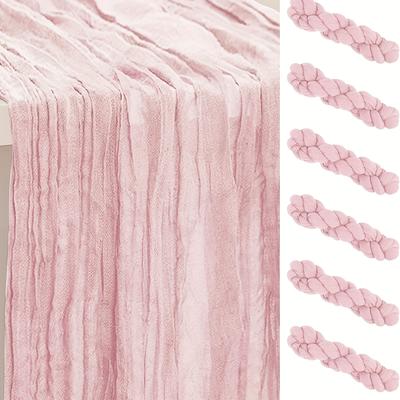 TEMU 5-pack Polyester Woven Tablecloths, Solid Color Pleated Rectangular Table Covers, Durable, , Dining, Wedding Decor, Home Decor, Valentine&;s Day Gift Image