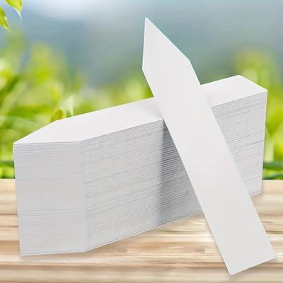 TEMU 400pcs Of White Plastic Waterproof Plant Labels, Suitable For Planting Sites And Flower Pot Labels Image