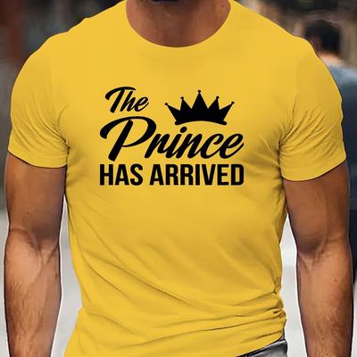 "TEMU Has " Men's T-shirt - Casual & Trendy Short-sleeved, Round Neck Top With Crown Graphic, Polyester , Summer" Image