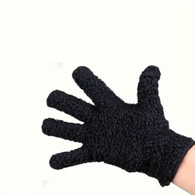 TEMU Bleach Blender Microfiber Gloves - Fuzzy, Reusable, Machine Washable Hair Dye Gloves For : Options, Salon Safety Gear | Fuzzy Texture Gloves | Durable Gloves, Salon Gloves Image