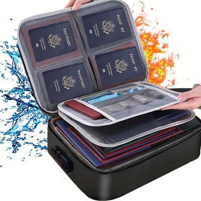 TEMU File Safe With Lock And , Zipper Storage Box For Documents, , Certificates, Portable Storage Box Image