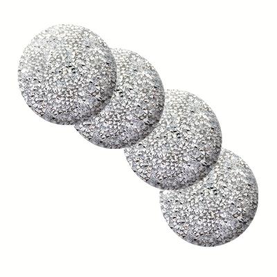 TEMU 4pcs Set Of 56mm Shiny Rhinestone Car Wheel Cover Center Stickers, Car Rim Emblem Decals Image