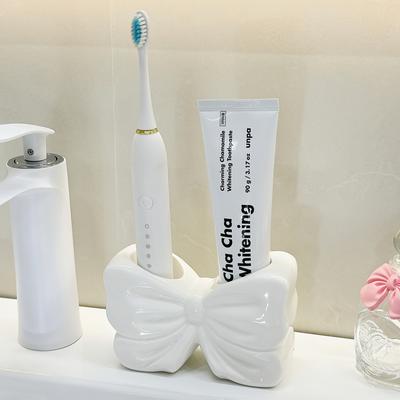 TEMU Elegant Design Sense Ceramic Toothbrush And Toothpaste Holder, Bathroom Washing-up Table Decoration Toothbrush Storage, To Image