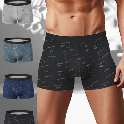 TEMU 4pcs Men's Athletic Boxer Briefs - Stretchy, , Comfortable Trunk Support, Ideal For Gym & , Gym | Modern Boxer Briefs | Image