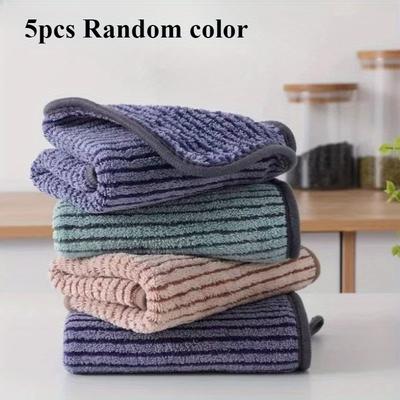 TEMU 5pcs/10pcs Bamboo Charcoal Fiber Cleaning Cloth, High Absorbency And Non-shedding Dishcloth, Cleaning Towels, Suitable For Cars And Homes Image