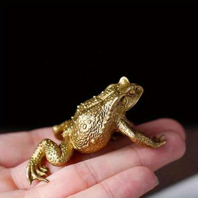 TEMU Shui Money Toad Brass Toad Figurine - Indoor/outdoor Decorative Statue Image