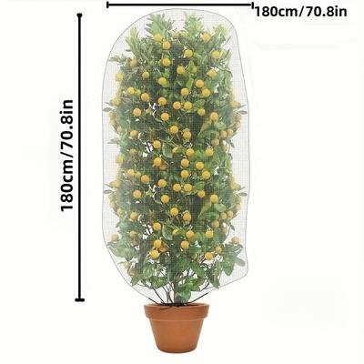 TEMU Plant Cover With Drawstring And Zipper, Pvc Barrier Bag, For Fruit Trees, , Bushes, Citrus, Tomato Plants, With No Electricity Or Battery Needed, Insect & Image
