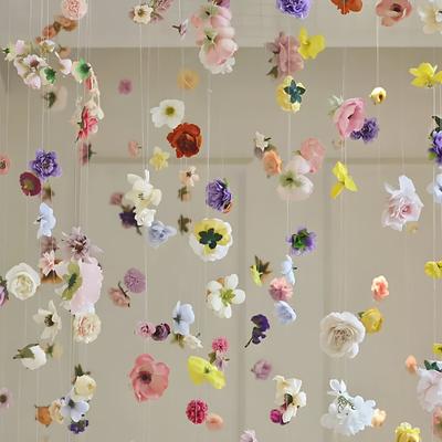 TEMU 20pcs Vibrant Artificial Flower Hanging Decorations With Fishing Line - Colorful For Diy Weddings, Showers, And Spring Party Decor, Flower Decorations Image