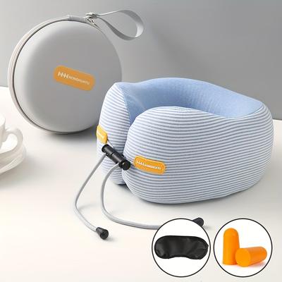 TEMU Memory Foam U-shaped Travel Neck Pillow For Sleeping On Planes, Portable Cervical Support Pillow. Image