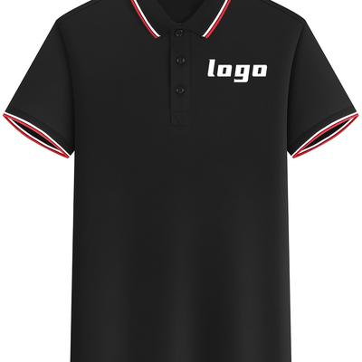 TEMU [customized Products] Golf Short Sleeves, Personalized Logo Custom Shirts, Comfortable Red And White Striped Shirts, The For Summer, Gift Recommendation, For /team/gathering/partner/family. Image