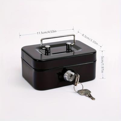 TEMU A Metal Key Lock Storage Box, Cash Box, Adult Safe, Coin Safe, Adult Safe, Safe, Cash Register Measuring 4.5 * 3.8 * 2.3 Inches / 11.5 * 9.9 * 5.8 Centimeters. Image