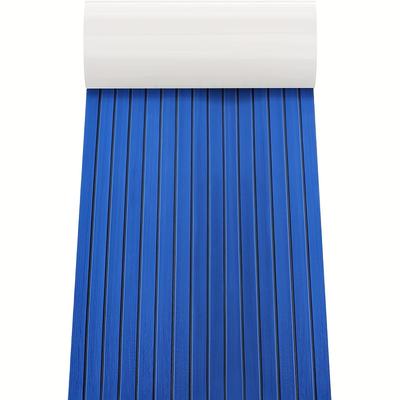 TEMU Navy Blue Eva Flooring For Boats, Featuring A Teak Wood Grain Design, Non-slip Self-adhesive Deck Material For Marine Use. Image