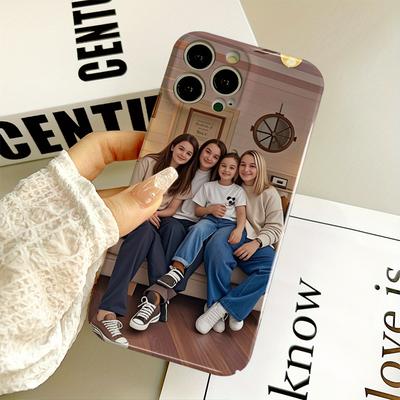 TEMU 1pc Customized Diy Phone Case Photo Frame Poster Gift Print China Style Scratch-resistant Black Case For Iphone 16 15 14 12 13 11 Pro Max - Best Personalized Gift For Or Yourself Image