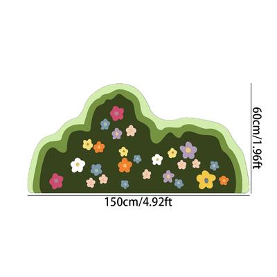 TEMU Thick 10mm High-quality Cashmere Area Mat With Non-slip Dot Backing - Soft, Plush Floral Pattern Mat For Bedroom, Living Room, Or Home Decor, With Colorful Flowers, Rugs For Living Room Image