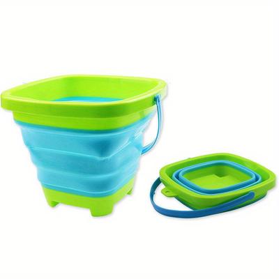 TEMU Collapsible Bucket 67.63 Oz, Silicone Sand Bucket, Portable For Beach & Camping, Plastic, Purple, Ideal Easter & Summer Holiday Gift Image