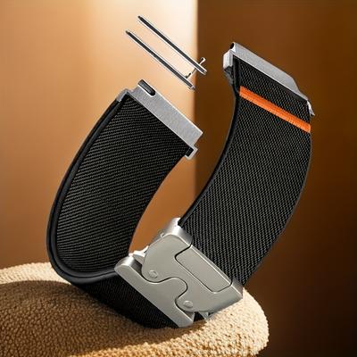 TEMU 1pc Adjustable Polyamide Watch Band, 18mm/20mm/22mm, Breathable & Elastic Loop Strap With Parachute , Compatible With 8/7/6/5/4/3, Garmin 3s, Gtr 4, Huawei/xiaomi Watch 4/5/pro/ Image