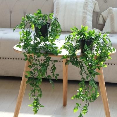 TEMU 2/4pcs Artificial Silk , Mandala Vine Potted Plants, Fake Potted Plants With Wall Flower Pots, Suitable For Indoor And Outdoor Decoration Of Gardens, , Offices, Etc. Image