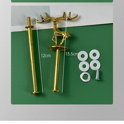 TEMU Alloy Deer-shaped Cake Stand Holder Fruit Plate Stand Fitting Hardware Rod, Elegant Tiered Serving Rack For Party, Wedding, Afternoon Tea Display Image