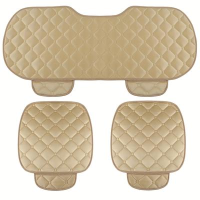 TEMU 3pcs Set, Knit Polyester Car Seat Cushions, Easy Clean & Detachable, & , Universal Fit For Vehicle Seats Image