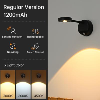 TEMU Motion Sensor Mural Lamp, Rechargeable Wireless Night Light With And Dimmable Brightness, Suitable For Gallery Display Case Wall Hanging Picture Image