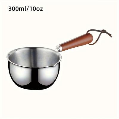 TEMU Versatile Stainless Steel - Ideal For Chocolate, Cheese & Omelets | Waterproof With Anti-scald Wooden Handle & Convenient Storage Image