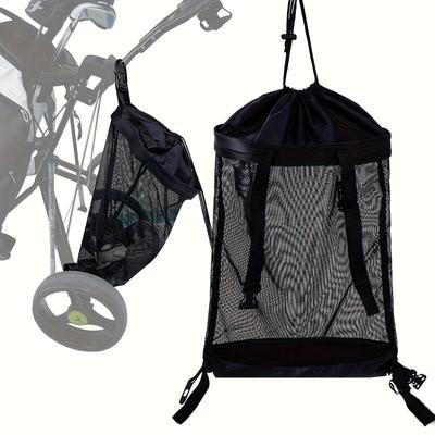 TEMU Golf Cart Storage Bag Push Pull Golf Cart Rear Storage Net Bag Trolley Accessories