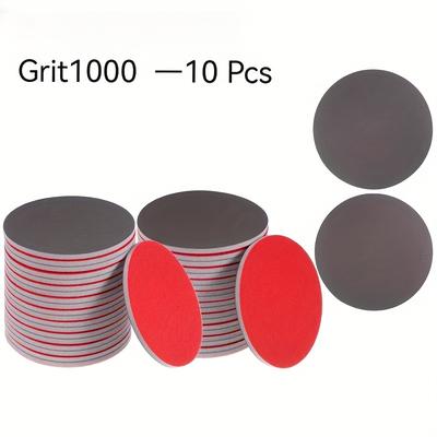 TEMU 10/30pcs 5inch Round Dual-use Sanding Sponges, 1000/2000/3000 Grit, Emery, Polyvinyl Chloride, For Model Making, Gemstone, Wood, Metal, Furniture And Wall Decoration Image