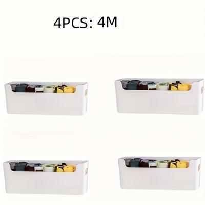 TEMU 2/3/-mounted Multifunctional White Storage Boxes, Without Punching, Flat Installation Or Drawer Storage, Easy To Take Without Cover, Underwear, Socks, Cosmetics Storage Image