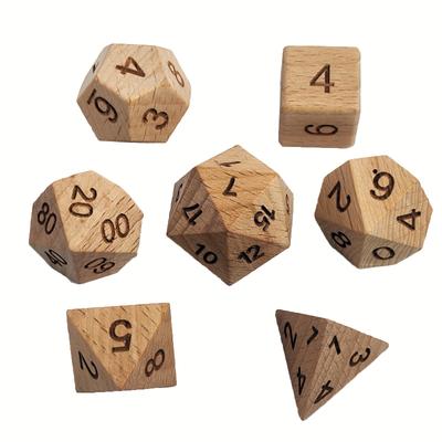TEMU Wooden Dnd Dice, 7pcs Polyhedral Dice Set For Roleplaying Favorites Image