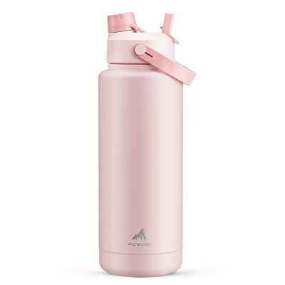 TEMU 1pc, 40oz Insulated Water Bottle With 2-in-1 Straw And Spout Lid, Keep Cold 24h, Leak-proof, Bpa-free, Double Wall Stainless Steel Water Bottle For Sports, Gym, Travel, And School Image