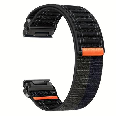 TEMU Quick-release 22mm & 26mm Nylon Sport Band For Garmin Fenix 8/7/7x, 6/6x Pro, 5/5x, 8, Pro Gen 2 47mm 51mm, Approach, , Instinct 2x 3 & Marq - Durable Watch Image
