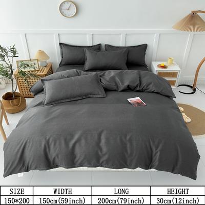 TEMU 4pcs, Simple And Fashionable Dark Gray Bedding Set, Soft, Comfortable And Light Beige-friendly, For Bedroom, 1*fitted Sheet + 1*quilt Cover + 2*c Pillowcases, Without Core Image