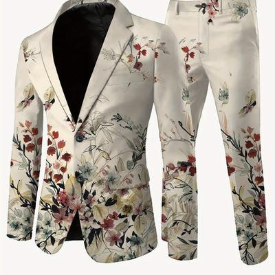 TEMU Suit + Trousers Men's European And Floral Suit Code Image