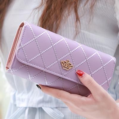 TEMU 1pc Fashionable Trifold Wallet, Leather With Snap Closure, Credit Card Slots, Coin Pocket, Wet - , No Printing Image