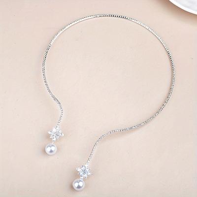 TEMU Elegant And Unique Bridal Jewelry With European And American Style, Featuring Pearls And Zirconia, Perfect For Weddings. Image