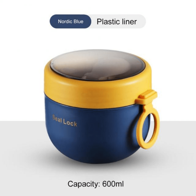 TEMU Plastic Breakfast Cup Bento Box, Portable Lunch Container, Utensils Image