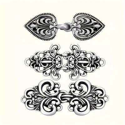 TEMU 3pcs Vintage Sweater Clips - Elegant Cardigan Clips And Shirt Buttons For Women's Clothing, Shawls And Scarves Image