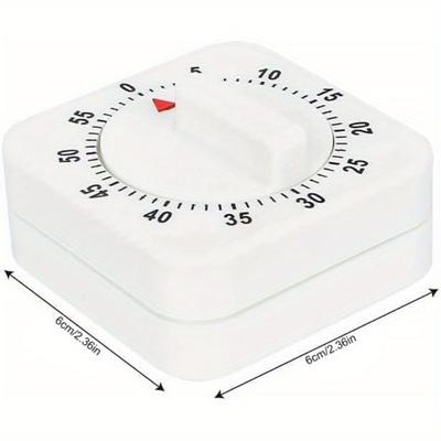 TEMU 60-minute Mechanical Kitchen Timer With Loud Alarm – White, No Batteries Needed, Easy-to-read For Cooking, Baking & Kitchen Management, Cooking Essentials | Rounded Rectangle Timer | Kitchenware Image