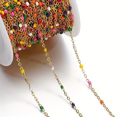 TEMU 1m Stainless Steel Drip Chain For Diy Bracelet & Necklace Making - High-quality, , Ideal For Jewelry Crafting, Jewelry Making Chain Image