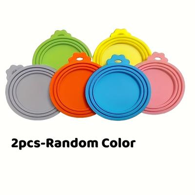 TEMU 1/2pcs Silicone Pet Food Can Lid, Moisture-proof, Easy To Clean, Suitable For Cat And Dog Food Cans, Keep Fresh, Image