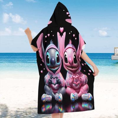 TEMU 1pc Wearable Beach Towel Poncho Wrap Robe - Oversized, Quick-dry, Beach Changing And Swimming. Image